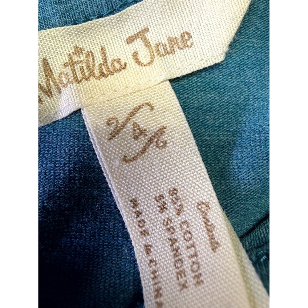 Matilda Jane Dress Girls 4 Teal Green Cotton Smocked Waist Ruffle Keyhole Back - Picture 8 of 16